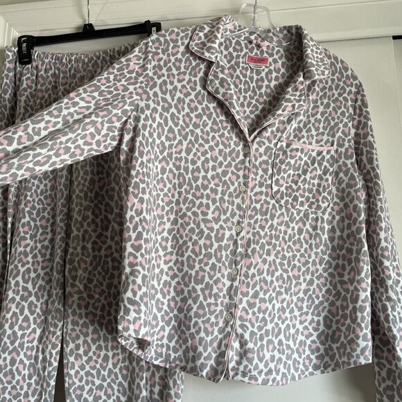 Kate Spade New York Pajamas 2 Piece SET Size S Pink Leopard Print PJ Top Pants - Picture 7 of 16